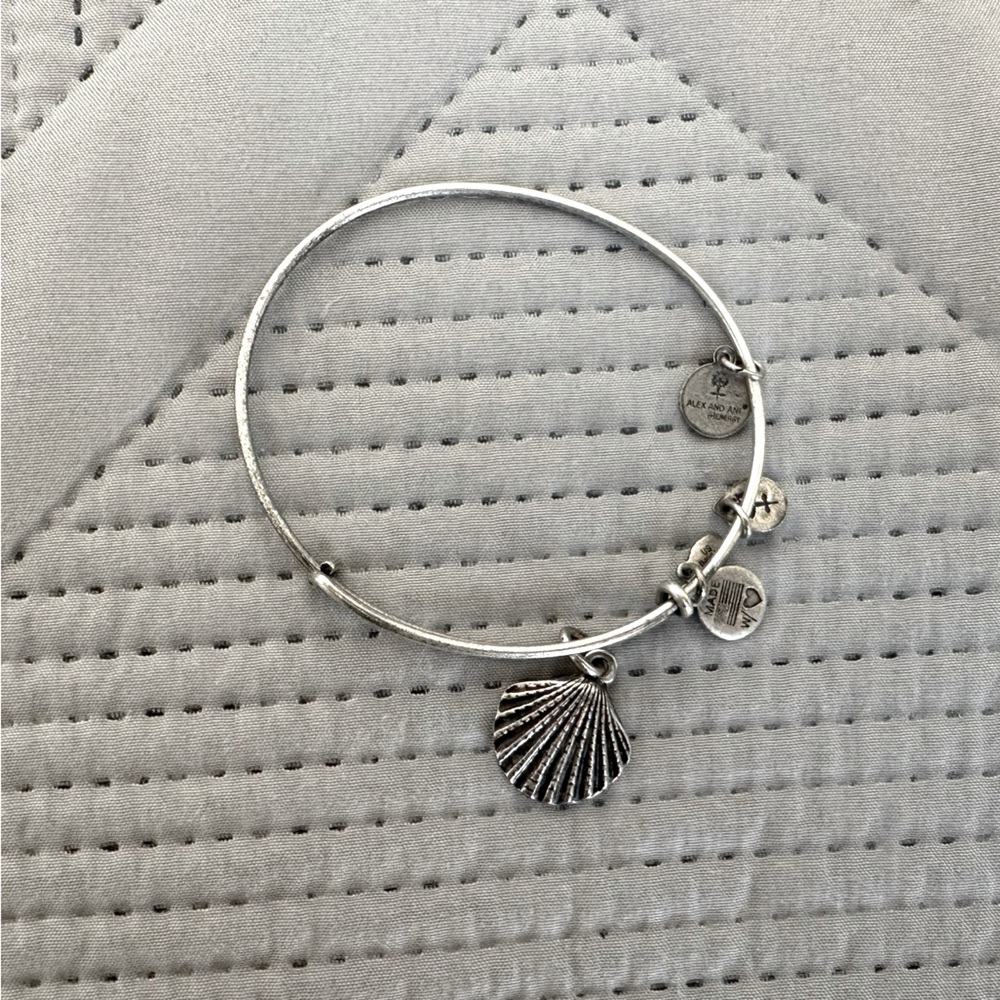 Alex and Ani shell charm bracelet